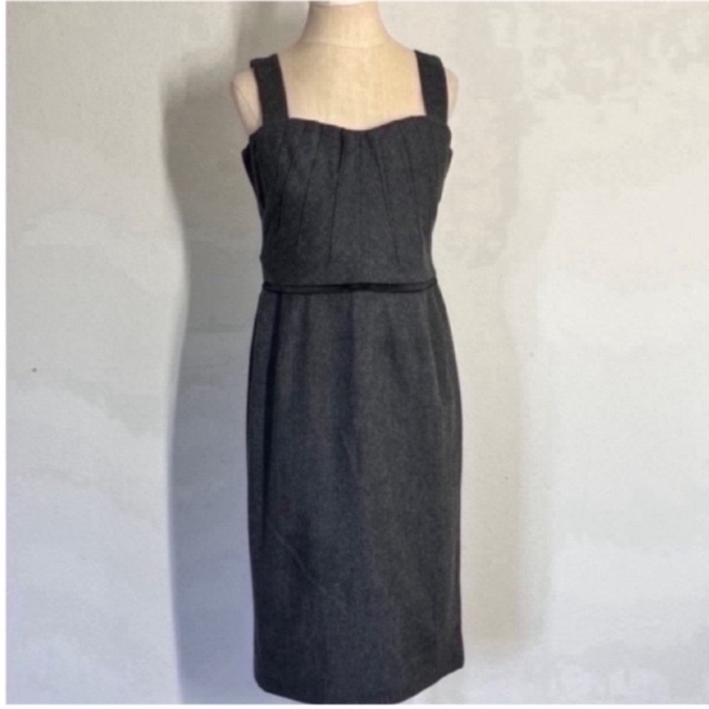 Dolce & Gabbana Dark Gray Midi Sheath Dress